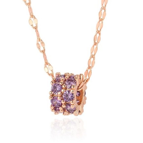 Rose Gold Jewelry - Bohemia 14K Rose Gold and Genuine Amethyst Pendant NWOT